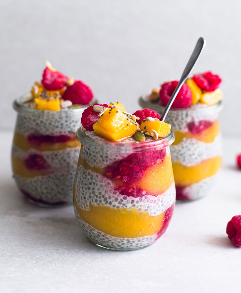 Vegan-Mango-Raspberry-Chia-Seed-Pudding-Healthy-Delicious-Refined-Sugar-Free