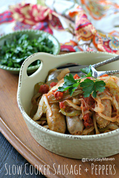 slow cooker sausage and peppers